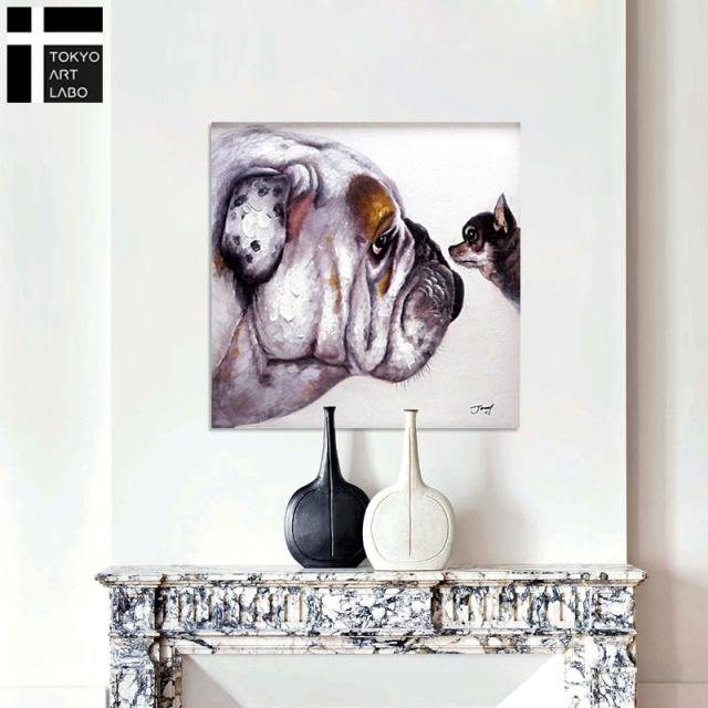 【楽天ランキング1位獲得】絵画【あきらめちゃだめだからね】犬の絵 ブルドッグ チワワ 手描きのオンリーワンアイテム 玄関 ダイニング リビングに 大きいサイズの絵 額なし 壁掛け_3