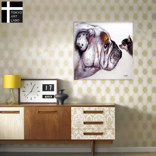 【楽天ランキング1位獲得】絵画【あきらめちゃだめだからね】犬の絵 ブルドッグ チワワ 手描きのオンリーワンアイテム 玄関 ダイニング リビングに 大きいサイズの絵 額なし 壁掛け_4