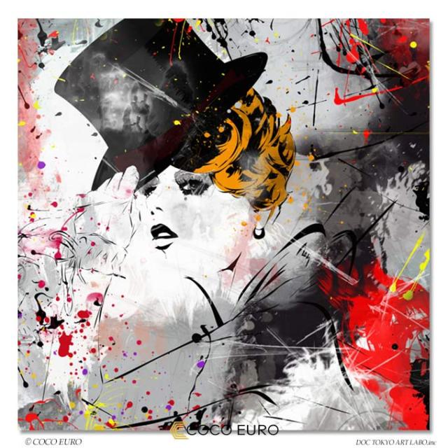 COCOEURO 絵画 モダン PLEXIGLAS Fille de mode Grunge2 SIZE W75cm H75cm