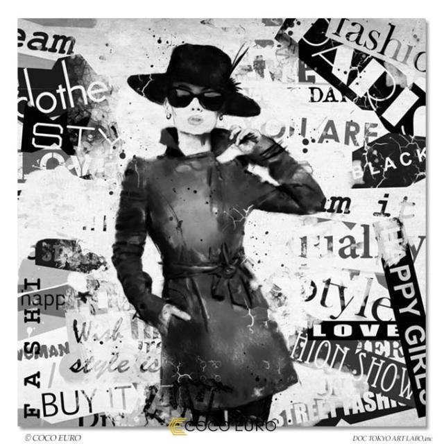 COCOEURO 絵画 インテリア モダン アート Fille de mode Grunge6 SIZE W75cm H75cm