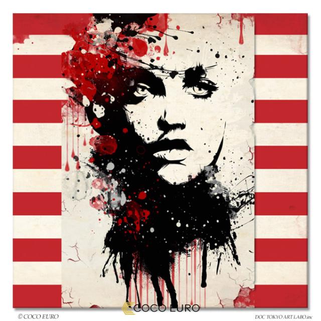 COCOEURO 絵画 インテリア モダン アート Fille de mode Grunge7 SIZE W75cm H75cm
