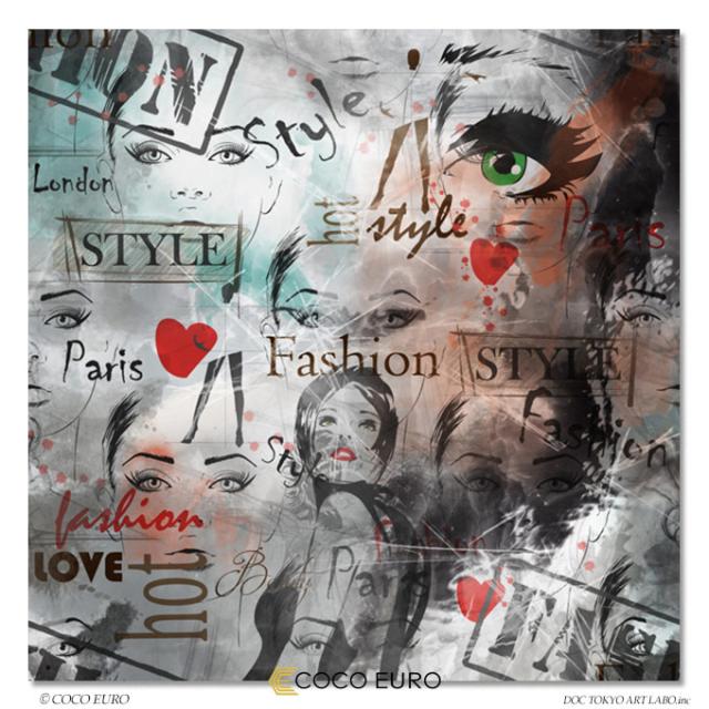 COCOEURO 絵画 インテリア モダン アート Fille de mode Grunge8 SIZE W75cm H75cm