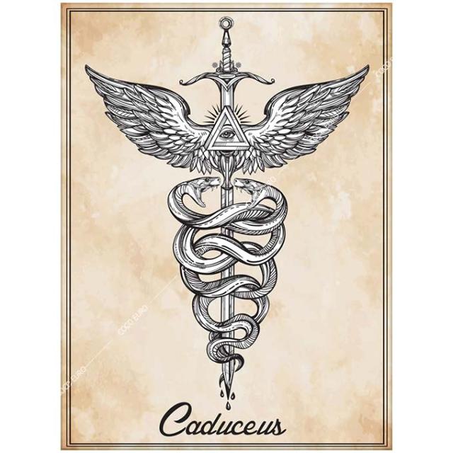 絵画 大型 高級 PLEXIGLAS Caduceus symbol of god Mercury SIZE/mm 700*950 希少 SymbolArt シンボル デザイン 壁面装飾 絵 壁絵 ラウンジ VIPルーム