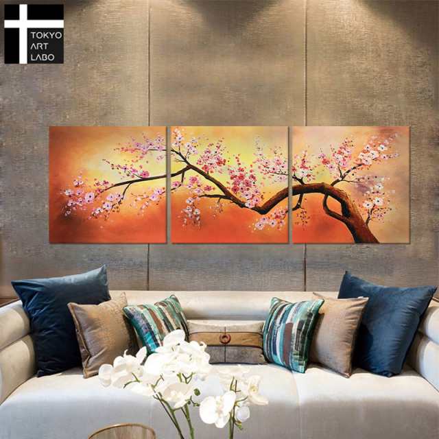 楽天ランキング1位獲得】絵画 桜 W180cm【初春の山桜】 壁掛け