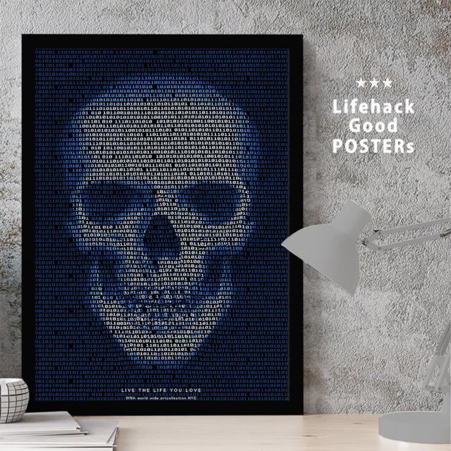 FramedPoster【BinaryScull4】ポスター 骸骨 アートパネル インテリア デザイン グラフィック イラスト 飾り 男前 北欧の通販は 6,660円