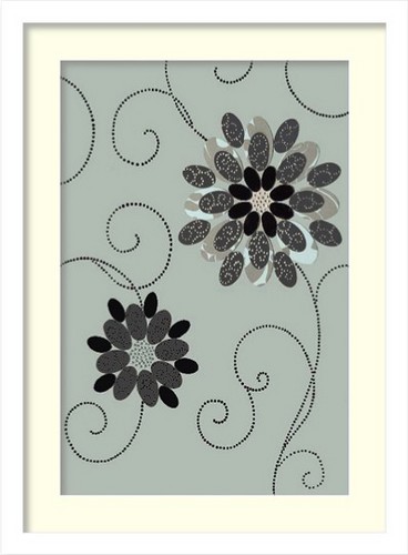 アートポスター 北欧 DESIGN SHOW SYMPHONY OF BLUES1 植物 花 華やか 額絵 名画 ノスタルジー