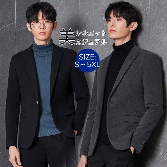 テーラードジャケット メンズ 薄手 シングル カジュアルスーツ アウター ジャケット 春 秋 冬 メンズファッション 韓国風 お出の通販は 5,295円