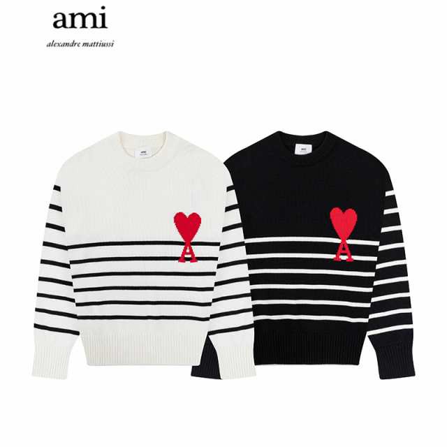 AMI PARIS アミパリ セーター ニット ハートロゴクルーネック