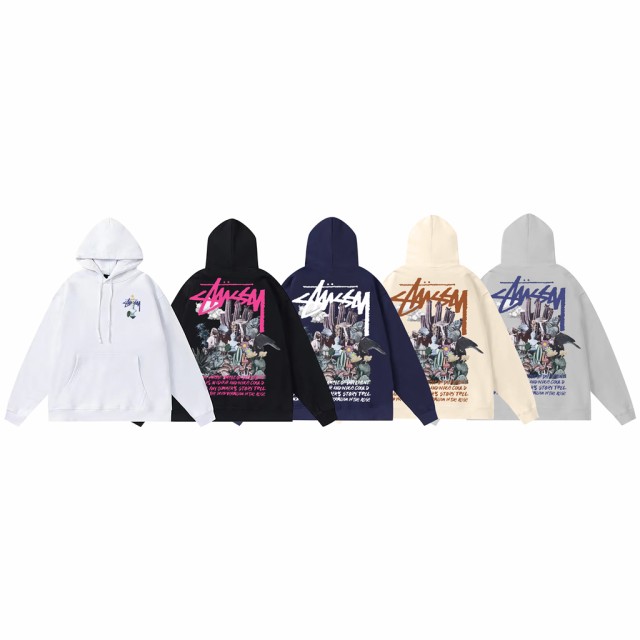 STUSSY ステューシー ジップアップ スウエット パーカー プルオーバー ロゴ プリント 長袖 トップス 秋服 トレーナーの通販は 7,700円
