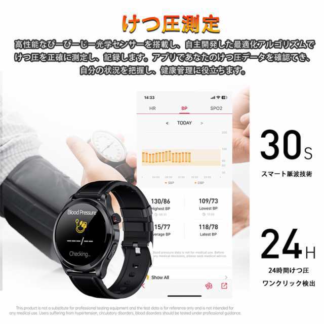 2023最新型】スマートウォッチ 血糖値測定 通話機能付き 1.39インチ画面 心電図ECG+PPG 体温 血圧 血中酸素 圧力測定 心拍数 睡眠モニの通販はau  PAY マーケット - 原動力 | au PAY マーケット－通販サイト