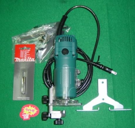 マキタ 3707F ライト付トリマ チャック孔径6mm AC100V 新品 高輝度LEDライト付細径ボデイの通販は