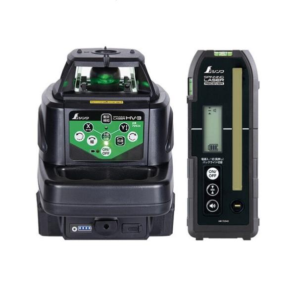 シンワ測定 70817 スピニングレーザー SD HV-3 グリ?ン 受光器付 水平精度±10m/100m 鉛直精度±15m/100m 測定範囲直径800m 新品 代引不可 HV3