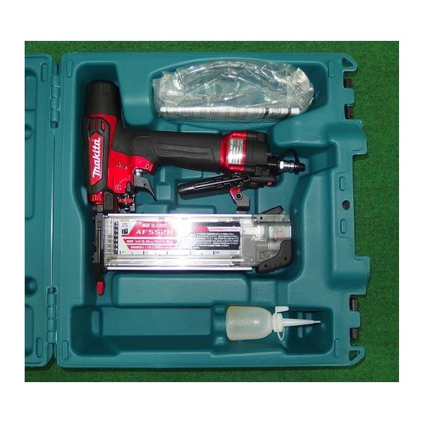 送料無料 マキタ AF552H エアダスタ付高圧仕上釘打機 赤 新品 フィニッシュネイラ