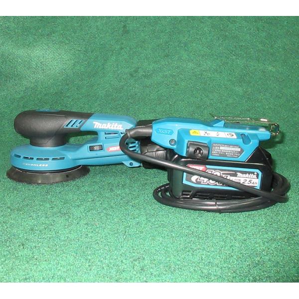 マキタ BO001CGZ+A-77394+BL4025x2+DC40RA 40Vmax 充電式ランダムオービットサンダ ぺ−パ−寸法:φ125mm 本体のみ+1.6mバッテリアダプタ+2.5Ahバッテリx2個+充電器付セット 新品