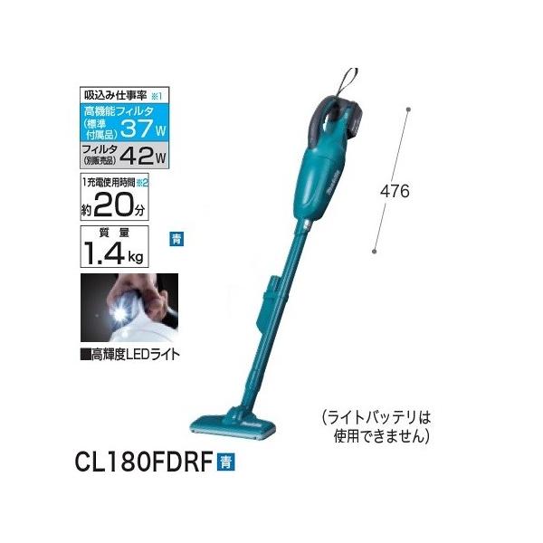マキタ CL180FDRF+A-67169 18V充電式クリ−ナ−+サイクロンアタッチメント カプセル式+トリガ式スイッチ 青 新品 A67169