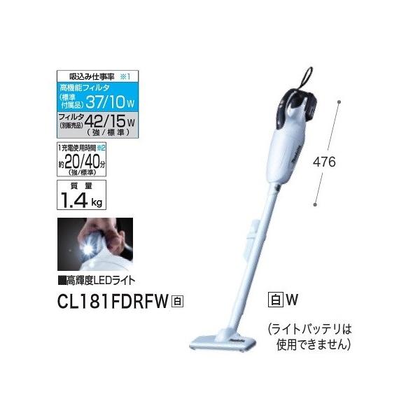 マキタ CL181FDRFW 18V充電式クリ−ナ− カプセル式+ワンタッチ