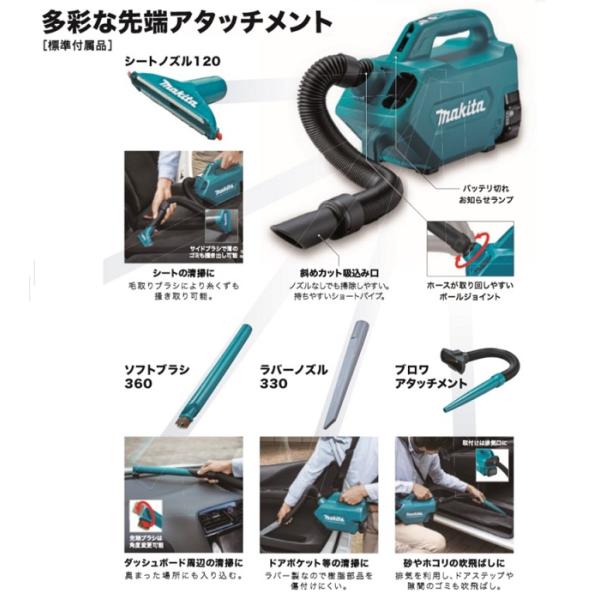 マキタ CL184DRF 18V車内清掃用 充電式クリーナー パワフルな吸引