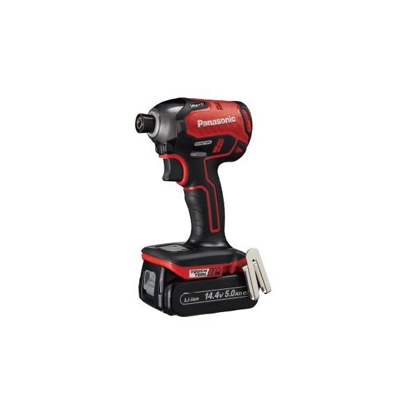パナソニック EZ76A1LJ2F-R 14.4Vインパクトドライバ− 5.0Ah電池パックx2個+充電器付セット 連続作業に強い ネジ締めが速い 赤 新品 EZ76A1