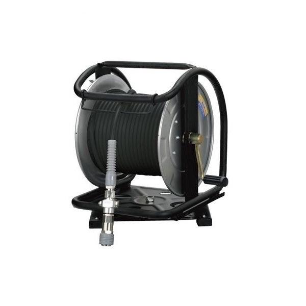 マッハ GHD-630TC-S 回転台+高圧用スーパ−スムージーホース付SUS製C型ドラム φ6x30m 黒 新品 GHD630TCS フジマック