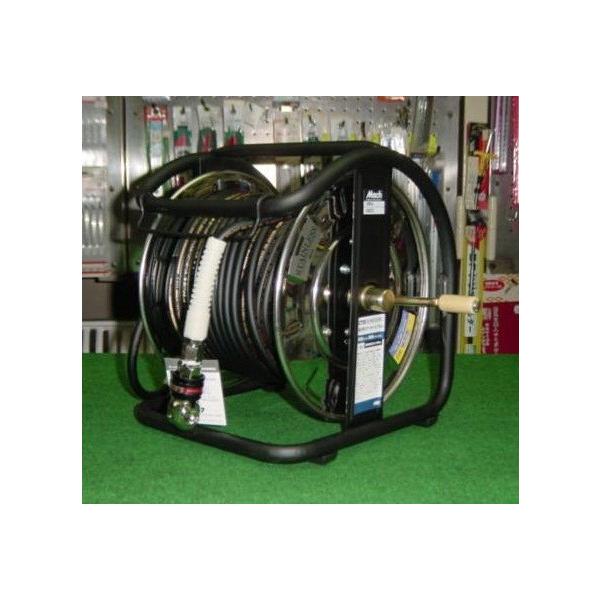 マッハ GHDAL-630C-S スイングカプラ+高圧用スーパ−スムージ−ホース付SUS製C型ドラム φ6X30 黒 新品 GHDAL630CS フジマック