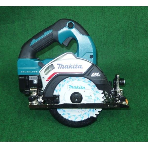 マキタ HS473DRG 14.4V-125mm無線連動対応充電式ブラシレスマルノコ サメ肌チップソ−付 6.0Ahバッテリ1個付セット 青 ハイパワ− 新品