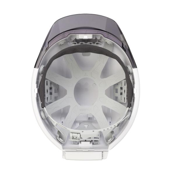 タジマ HSWSB1 セフメット べ−シックセット セフメット専用ヘッドライトED+シールド付 ホワイト 新品 ヘルメット TJM_2