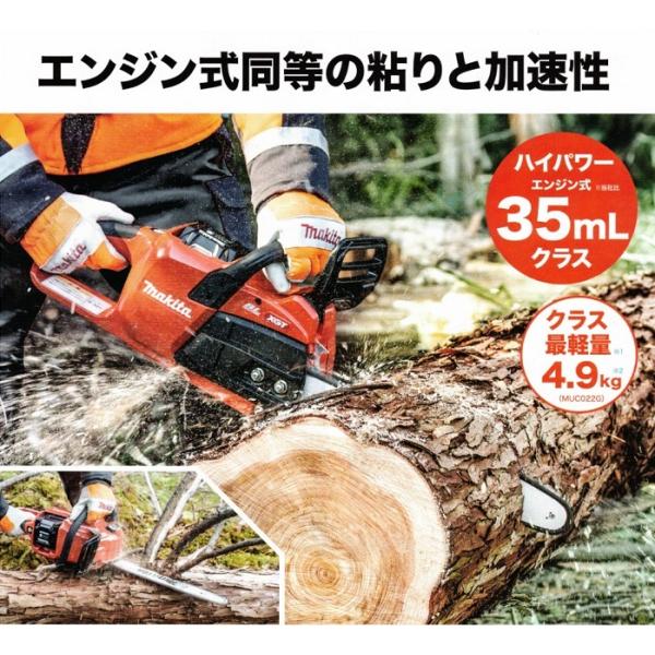 マキタ MUC027GZR3+BL4040Fx2+DC40RA 40Vmax 充電式チェーンソー リアハンドル ガイドバ−長:400mm 赤 4.0Ahバッテリx2個+充電器付セット 新品 代引不可_4