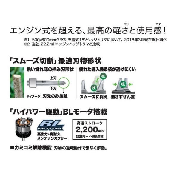 マキタ MUH405DZ 18V充電式へッジトリマ 刃物長400mm 両刃式 特殊コ−テイング刃仕様 チップレシ−バ付 本体のみ バッテリ・充電器別売 新品 代引不可_1