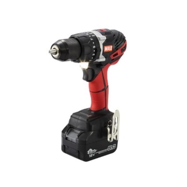 マックス PJ-VD131-B2C/1850A 18V-5.0Ah振動ドリルドライバ 最大トルク80N・m クラッチ21段 コンクリ−ト穴あけ径13mm 赤 新品 MAX PJVD131