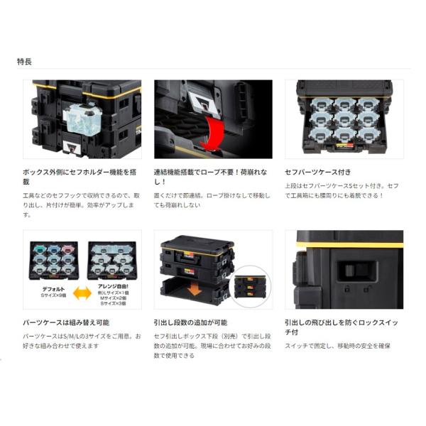 タジマ TB-HBOX2 セフツ−ルボックス セフ引き出しボックス2段セット 最大積載量20kg 耐衝撃設計 新品 代引不可 TBHBOX2 TJM_2