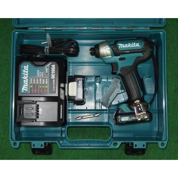 マキタ TD110DSHX 10.8V 充電式インパクトドライバ 最大締付けトルク:110N・m スライドバッテリ式 1.5Ahバッテリ2個付セット 青 新品