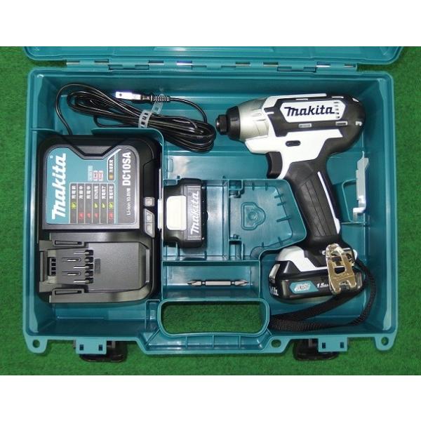 マキタ TD110DSHXW 10.8V 充電式インパクトドライバ 最大締付けトルク:110N・m スライドバッテリ式 1.5Ahバッテリ2個付セット 白 新品