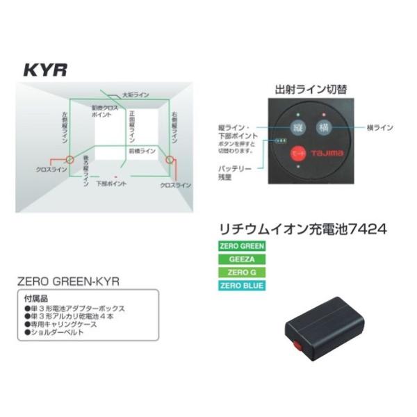 送料無料 タジマ ZEROG2-KYR 矩・横ワイド180°・両縦 シャ−プグリーンレーザー ZEROGREEN 3WAY電源 充電池付 受光器・三脚別売 新品 代引不可 ZEROG2KYR TJM_1