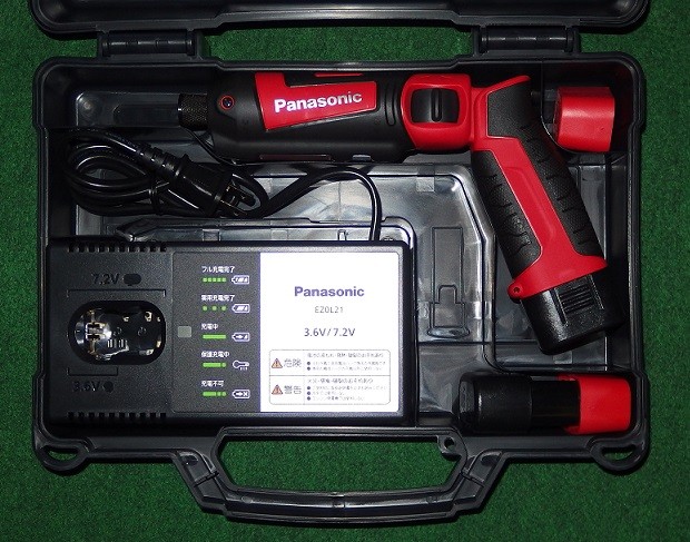 パナソニック EZ7521F07D-R 7.2Vステイックインパクト 1.9Ah電池パックx2個+充電器付セット 赤 2WAYLEDライト付 新品 ペンインパクト