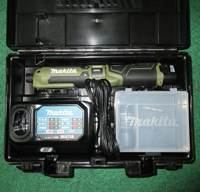 マキタ TD023DSHXO 7.2V 充電式 ペン イパクトドライバ 最大締付トルク:25N・ｍ 軽量・コンパクト オリ−ブ 1.5Ahバッテリx2個 + 充電器付セット プラスチックケ?ス付 新品 BL1015 DC07SB 純正品