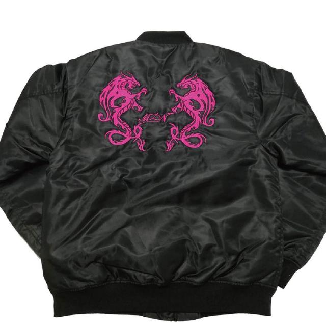 MDNマドンナ オリジナルMA1 ブラック ジャンパー 刺繍 ミリタリージャケット メンズ 冬 おしゃれ フライトジャケット MA-1 アパレル 防風 防寒 中綿入り