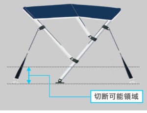 BMO JAPAN 船舶 ボート用 ビミニトップ 取付幅2100〜2300mm オーニング2000mmMA063-4B ステー