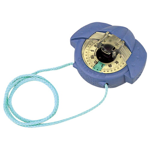 ハンドコンパス アイリス50 ブルー/イエロー 手持ちサイズ ソフトラバー 船舶用品 ボートグッズ 方位磁石 プラスチモ