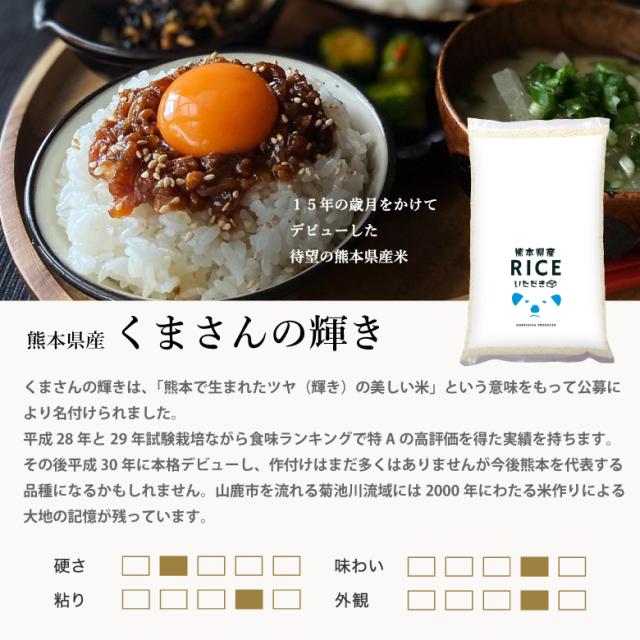 米 お米 20kg くまさんの輝き 熊本県産 令和7年産 玄米20kg 精米18kg こめたつ_3