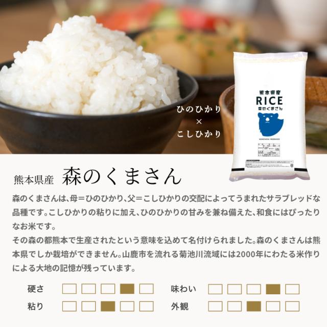 米 10kg お米 森のくまさん 熊本県産 令和7年産 白米5kg×2袋 こめたつ_3