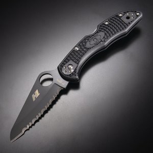 Spyderco ソルト2 折りたたみナイフ オールブラック 波刃[50304]