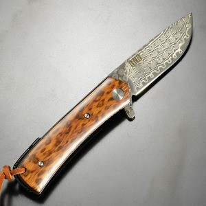 BNB KNIVES 折りたたみナイフ SNAKEWOOD FLIPPER ダマスカス 