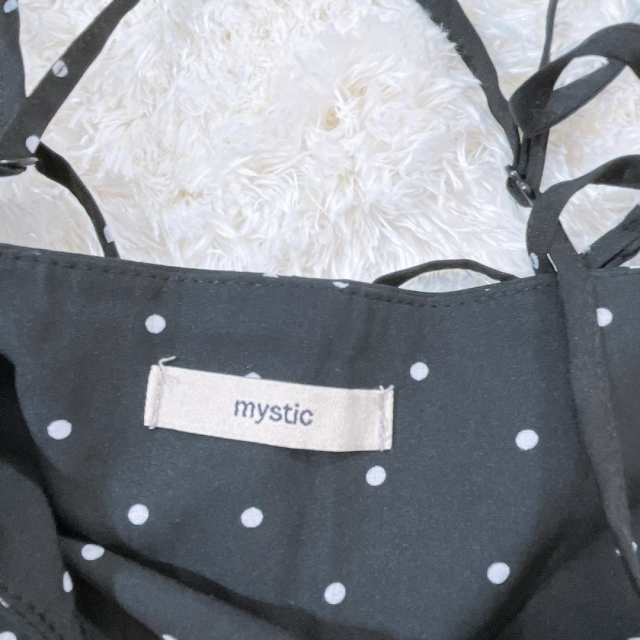 【13610】 mystic ミスティック オールインワン サロペット フリーサイズ ブラック 黒 ドット ドット柄 水玉 可愛い フェミニン  おしゃれ｜au PAY マーケット