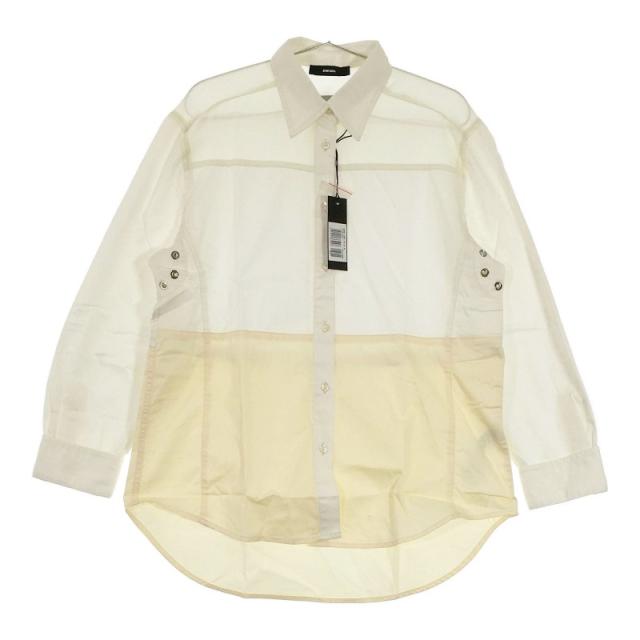 サイズXS レディース DIESEL ディーゼル 長袖シャツ ホワイト 新古品 安い お買い得 ツートンカラー シンプル オシャレ 切り替え カジュの通販は