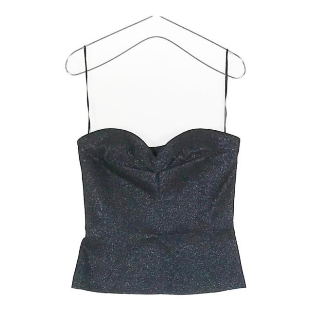 サイズ38 / 約S レディース MAX&Co. マックスアンドコー チューブトップ ブラック 新古品 安い お買い得 織り込みラメ シンプルの通販は