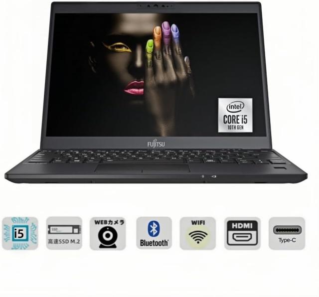 中古美品　富士通 ノートパソコン LIFEBOOK U9310 13.3型FHD(1920x1080) 超軽薄 ノートPC/第10世代 Core i5-10310U＠1.7GHz/高速ストレージ SSD/Webカメラ内蔵/WIFI/USB Type-C/HDMI/windows 11&MS Office 2019 搭載 パソコン (メモリ：8GB／SSD：256GB)