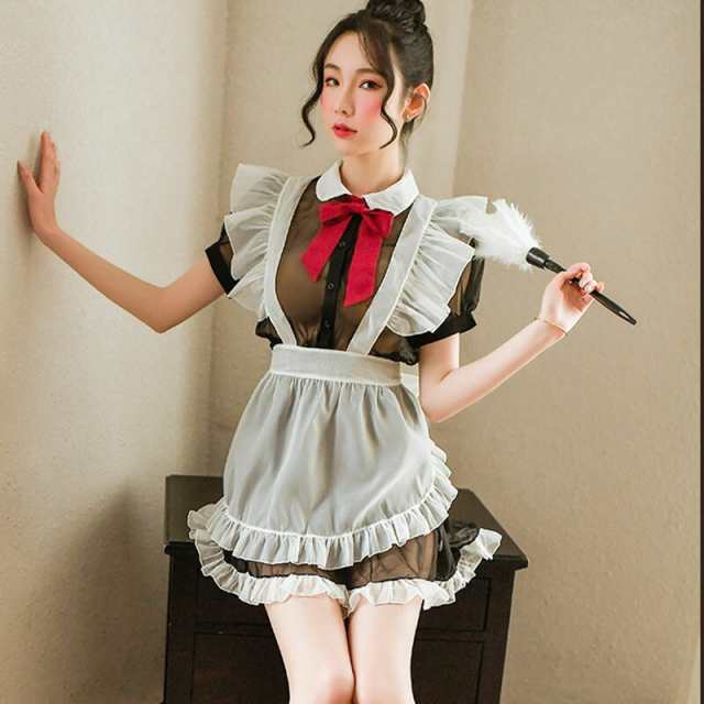 3太郎の日限定☆30%OFFクーポン】メイド服 セクシーコスチューム 大人可愛い ランジェリーショーツ セット レース シースルー スケスケ 透け透け  下着 勝負下着 エッチな下着 セクシー下着 エロ 過激 セクシー コスプレ ルームウェア インナー キの通販はau PAY ...