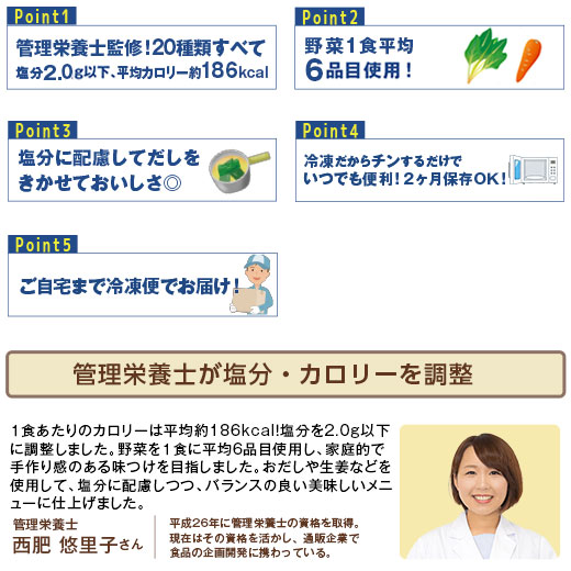 冷凍弁当 健康 おかず 冷凍 食品 塩分2.0ｇ以下 おかず 20食分 20種×1食 弁当 簡単 時短 バランス レンジ お中元 敬老の日 父の日 ギフト プレゼント_7