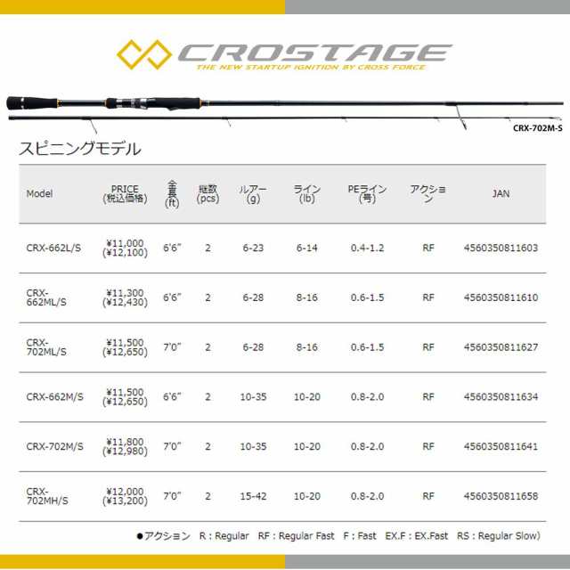 メジャークラフト 3代目クロスステージ ボートシーバス662M S - ロッド