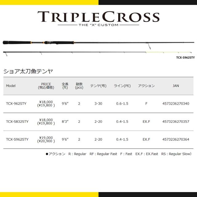 メジャークラフト トリプルクロス タチウオモデル TCX-862MW 釣竿 送料無料_3